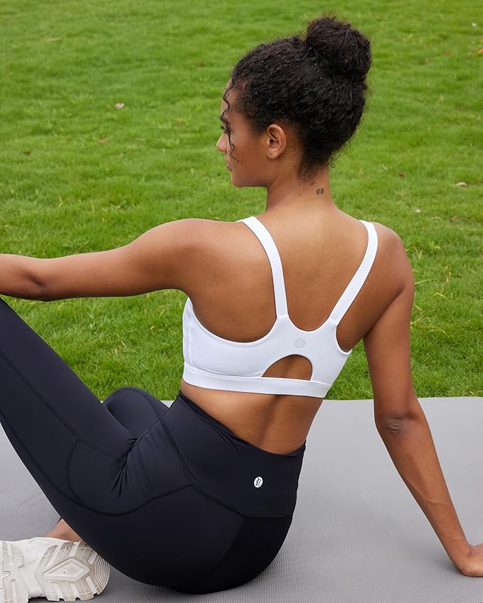 RUNNING GIRL Sports Bra for Women High Support, Molded Cup High Impact Sports Bras for Women with Sewn in Pads