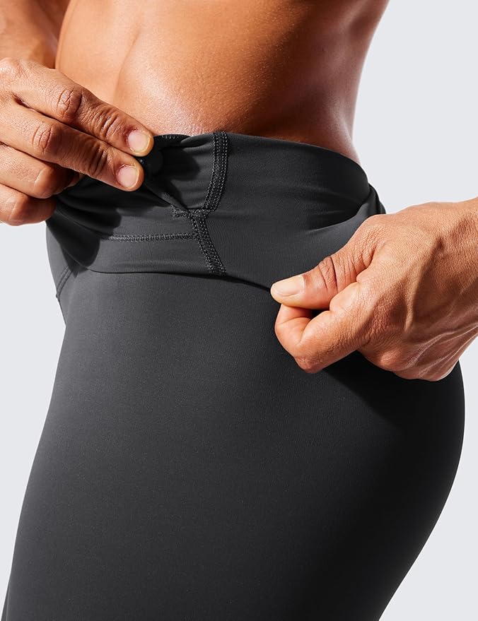 CRZ YOGA Women's Hugged Feeling Compression Leggings 25 Inches - Thick High Waisted Tummy Control Workout Pants Tights
