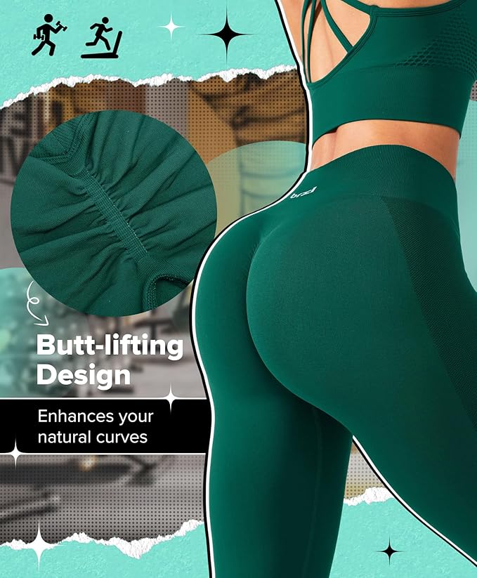 BRXL Butt Lifting Lycra No Front Seam Workout Leggings for Women Tummy Control High Waist Seamless Gym Running Leggings