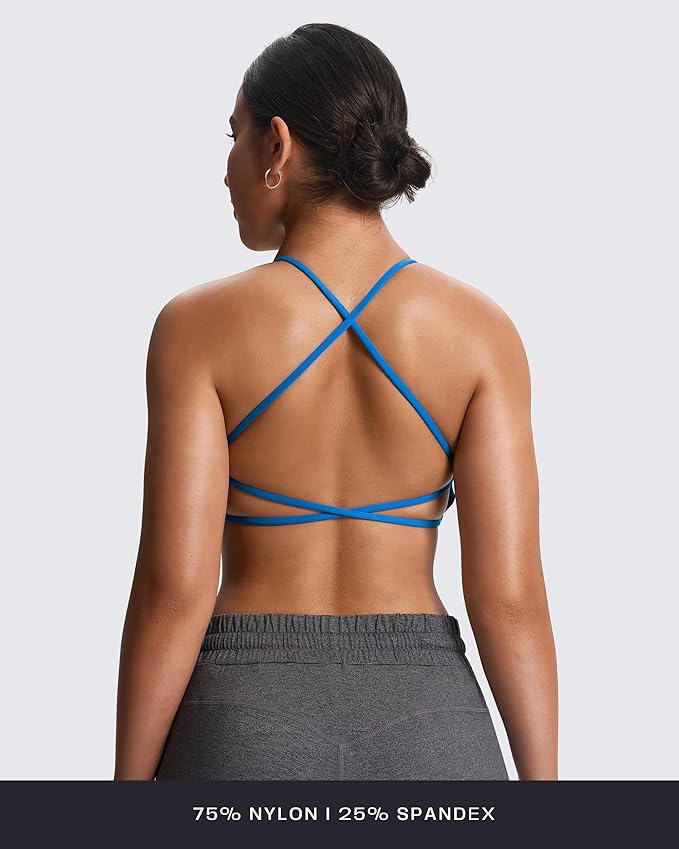 Aoxjox Women's Workout Sports Bras Fitness Trinity Ivy Low Impact Bra Yoga Crop Tank