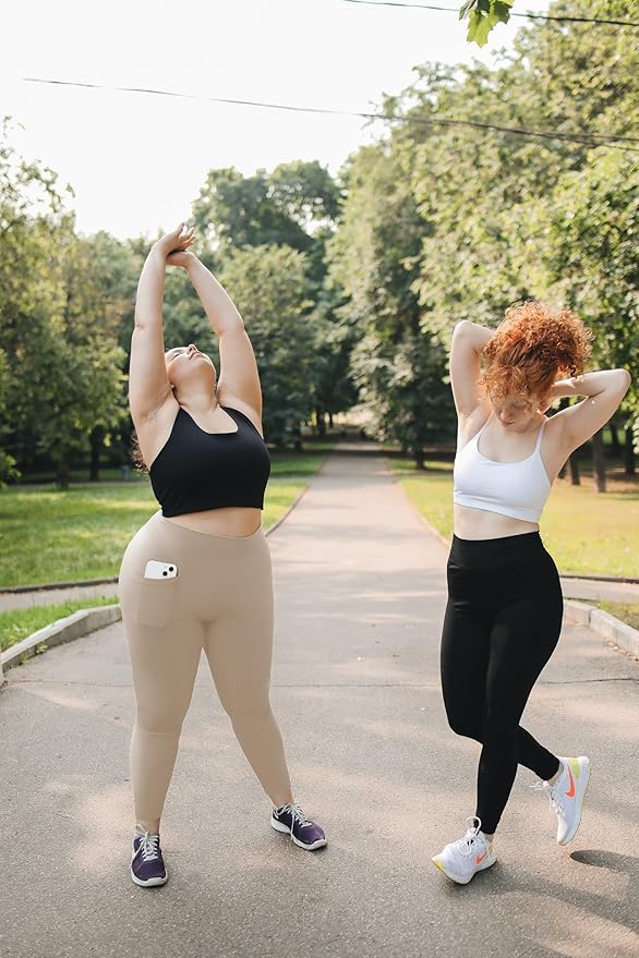 Plus Size Leggings for Women with Pockets-Stretchy XL-5XL Yoga Pants Tummy Control High Waist Workout Leggings