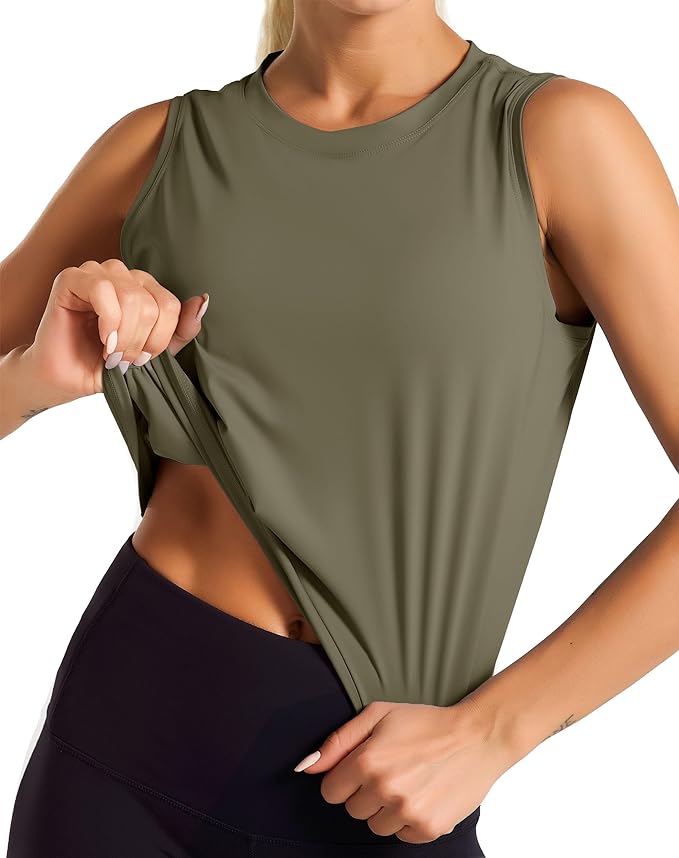 Dragon Fit Womens Ice Silk Workout Tank Tops Sleeveless Cropped Yoga Shirt for Running Gym Summer