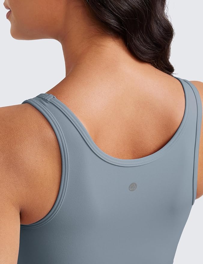 CRZ YOGA Butterluxe Double Lined Tank Tops for Women - Workout Casual Scoop Neck Racerback Crop Sleeveless Shirt