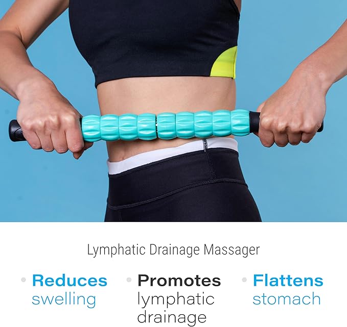 Bruizex Lymphatic Drainage Massage Roller Stick for Post Liposuction & Fibrosis Treatment, Surgery Recovery 360 Lipo, Tummy Tuck & BBL, Lipo Foam, Compression Garment, Faja Compatible