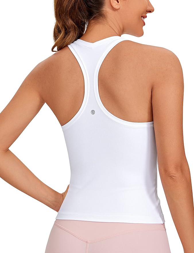 CRZ YOGA Butterluxe Racerback Tank Tops for Women - Yoga Workout Casual Gym Athletic Camisole Tight Sleeveless Shirts