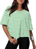 XIEERDUO Cotton Tshirts for Women Drop Shoulder Round Neck Oversized Crop Tops Workout Tops Tees