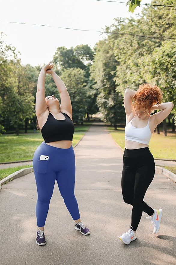Plus Size Leggings for Women with Pockets-Stretchy XL-5XL Yoga Pants Tummy Control High Waist Workout Leggings