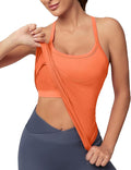 MathCat Workout Tank Tops for Women with Built in Bra, Sleeveless Gym Tops Seamless Racerback Athletic Yoga Shirts
