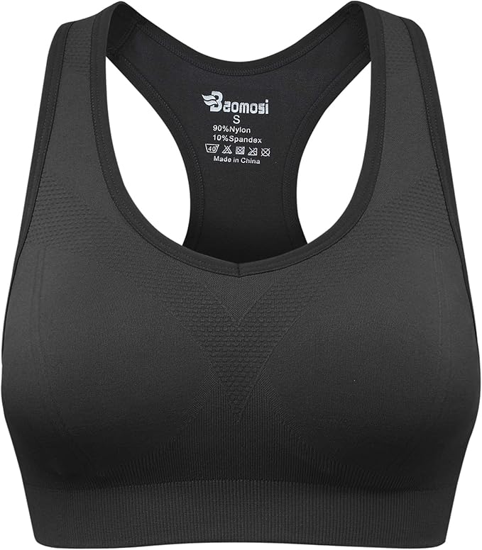 Women's Seamless Racerback Sports Bra High Impact Support Yoga Gym Workout Fitness