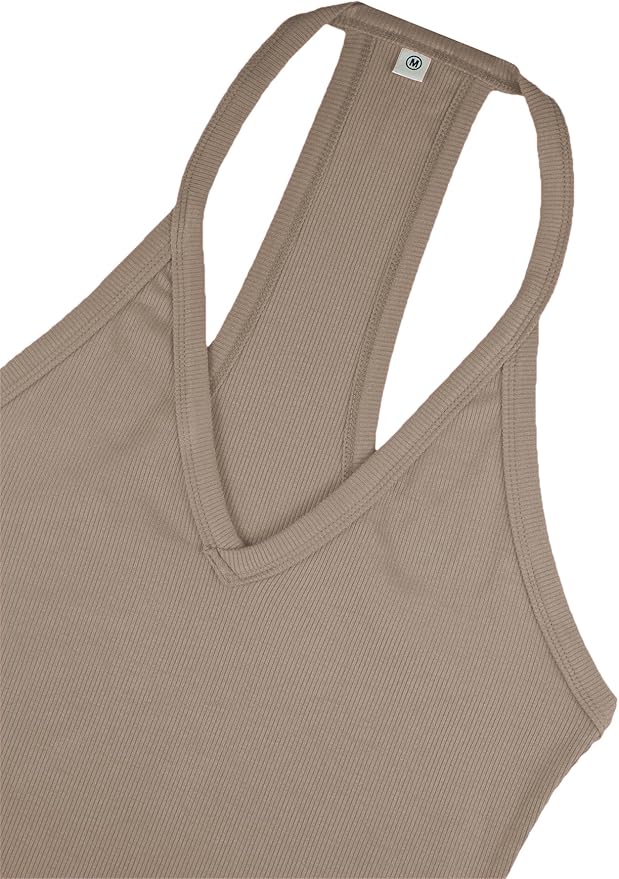 iGENJUN Workout Tops for Women Racerback Basic Tank Summer 2026 Camisole V Neck Slim Fit Ribbed Sleeveless
