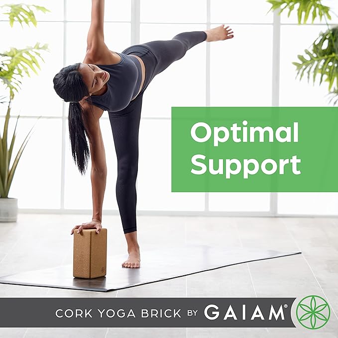 Gaiam Yoga Block - Supportive Latex-Free Eva Foam - Soft Non-Slip Surface with Beveled Edges for Yoga, Pilates, Meditation
