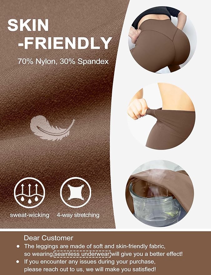 Olmlmt No Front Seam Workout Leggings for Women Tummy Control Butt Lifting Leggings Buttery Soft Gym Yoga Pants