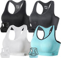 FITTIN Racerback Sports Bras for Women - Padded Comfortable Seamless Support for Yoga Workout Gym - for Plus Size Large Bust