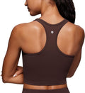 CRZ YOGA Butterluxe Racerback Crop Tank Tops for Women - Padded Y-Back Longline Sports Bras Scoop Neck Workout Yoga