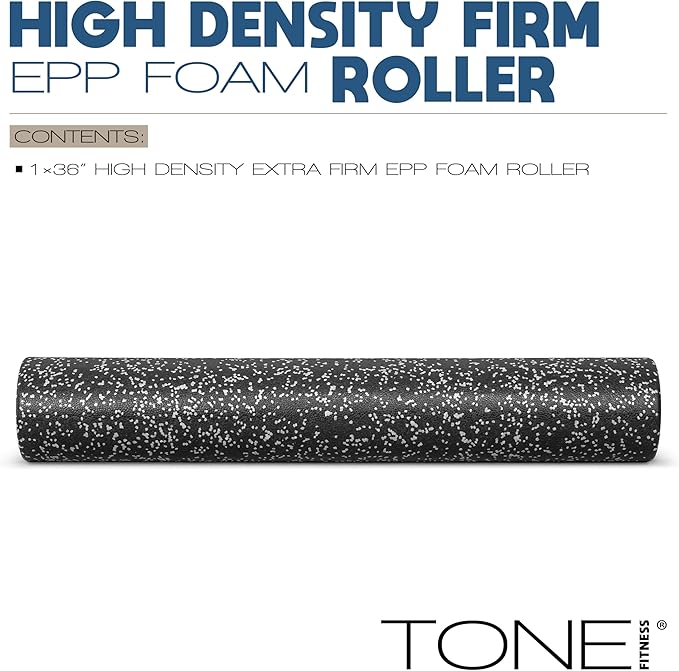 Tone Fitness High Density EPP Foam Exercise Foam Roller for Yoga, Pilates, Stretching, Massage, and Recovery | Multiple Sizes and Colors