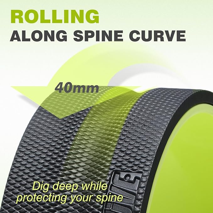 Back Roller Wheel - 5 Pack Yoga Foam Roller for Physical Therapy & Back Stretcher, Deep Tissue Massage for Pain Relief & Stretching | Green.