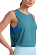 CRZ YOGA Pima Cotton Large Armhole Tank Tops for Women - Workout Sport Athletic Yoga Running Gym Loose Crop Sleeveless Shirts