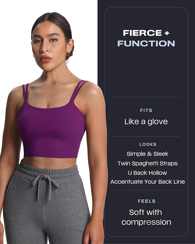 Aoxjox Women's Workout Sports Bras Fitness Yoga Crop Tank Metamorph Twist Back Cami