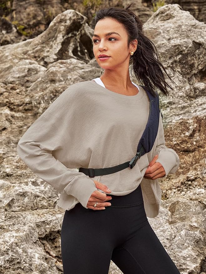 Panadila Womens Open Back Workout Top Long Sleeve Athletic Shirts Casual Crop Running Tee Y2k Yoga