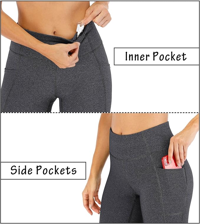 Heathyoga Leggings with Pockets for Women Tummy Control High Waisted Yoga Pants Women Compression Workout Leggings