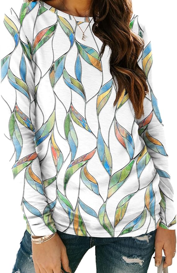 AUTOMET Women‘s Basic Long Sleeve Crewneck, Plus Size Winter & Spring Top, Casual Fall Tee for Teacher & Everyday Outfits