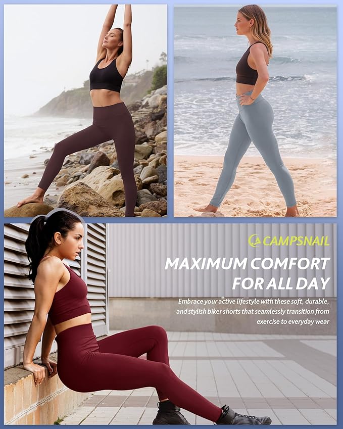 CAMPSNAIL 4 Pack Leggings for Women - High Waisted Tummy Control Yoga Pants for Workout Gym Black Leggings Plus Size Dance