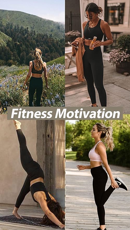 NexiEpoch 4 Pack Leggings for Women - High Waisted Tummy Control Soft Black Capri Yoga Pants with Pockets for Workout