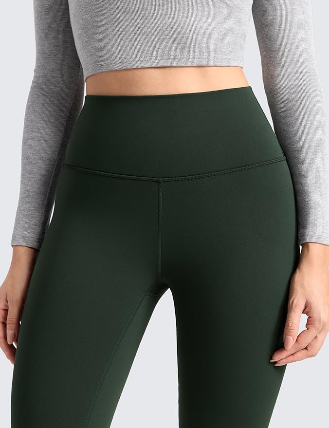 CRZ YOGA Matte Thermal Fleece Lined Leggings 28'' - Casual Lounge Workout Womens Yoga Full Length Pants Winter Warm