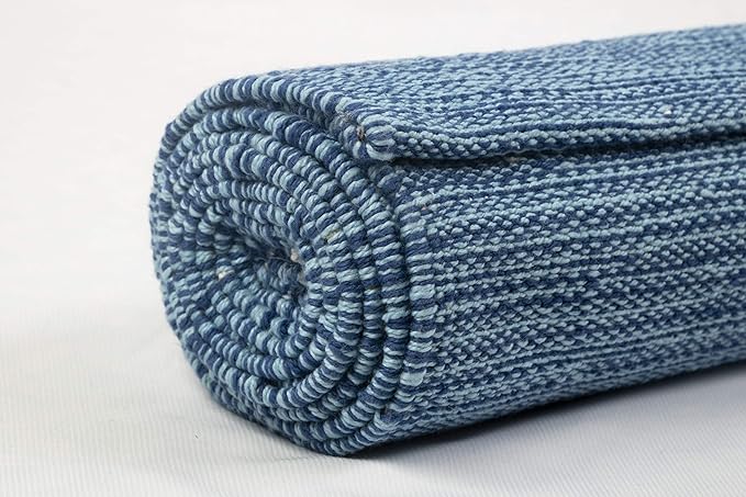 Live Well 360 Handmade Organic Cotton Yoga Mat - Non-Toxic, Chemical-free and All Natural Cloth Yoga Mat - Exercise, Workout, & Fitness Rug - Woven Material - Absorbent & Washable - 78" x 27"