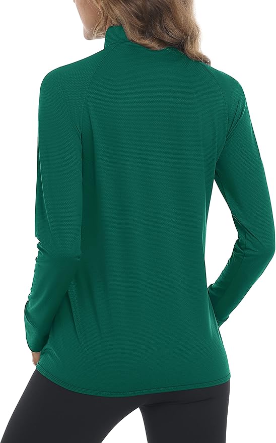 MAGCOMSEN Women's UPF 50+ Lightweight Athletic Jacket Sun Protection Full Zip Long Sleeve Shirts Hiking Outdoor Pockets
