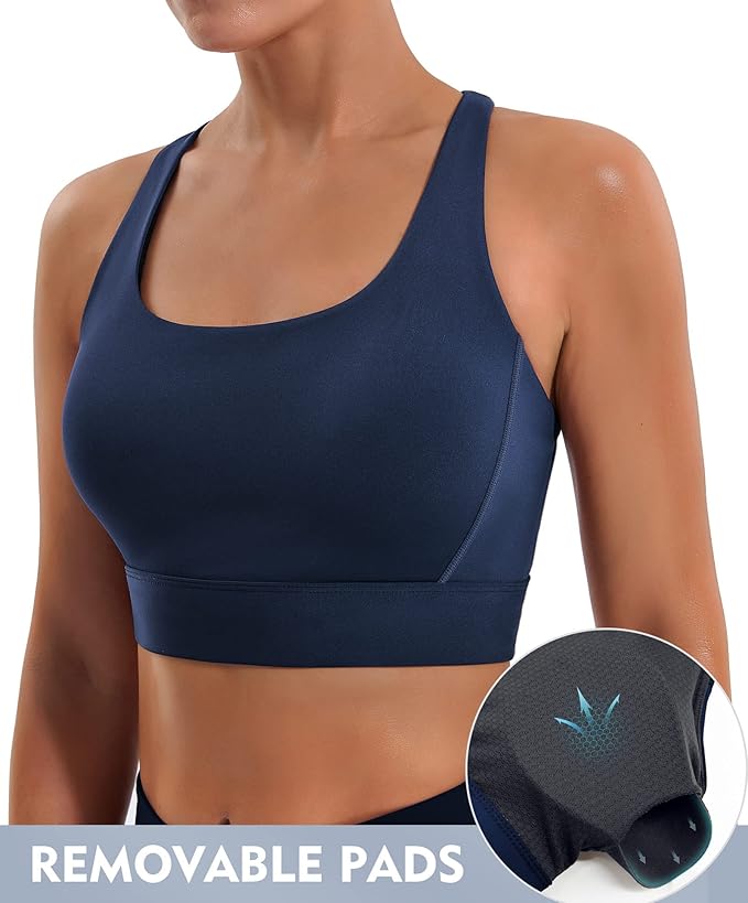 Ewedoos High Support Sports Bras for Women Adjustbale Supportive High Impact Sports Bra Push Up Workout Running Bras