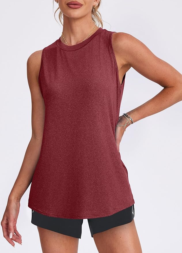 Womens Workout Tank Tops Lightweight Sleeveless Shirts for Women Loose Fit Tops for Athletic Running Tennis Yoga