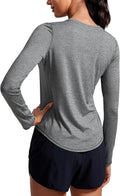 CRZ YOGA Lightweight Workout Long Sleeve Shirts for Women - Gym Running Fall Athletic Training T-Shirts High Neck Tops