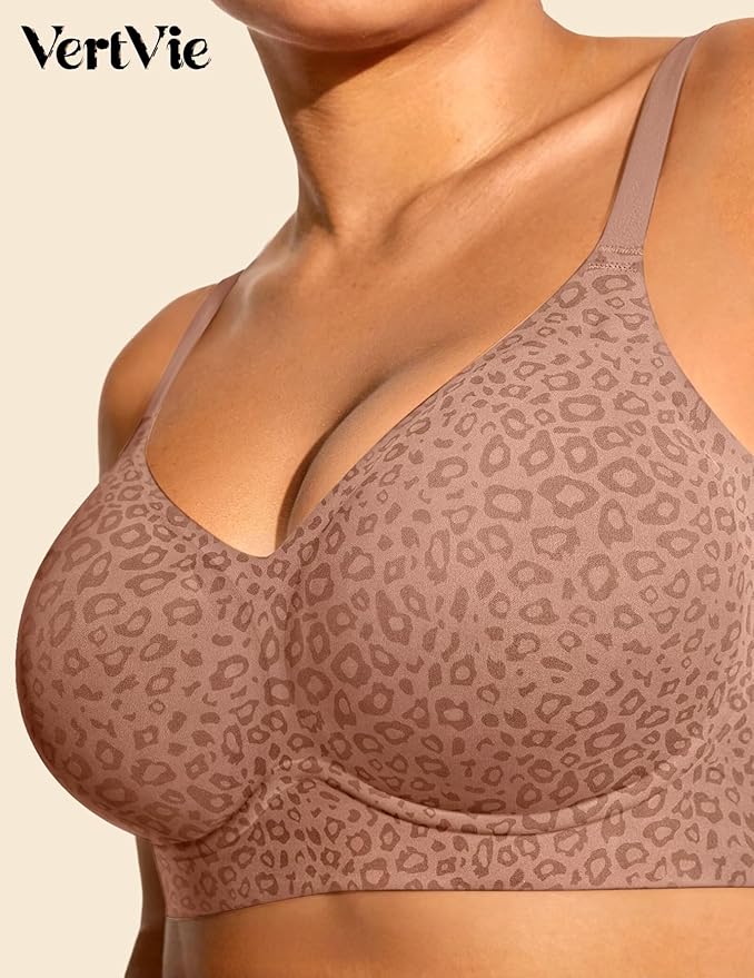 Vertvie Womens Seamless Jelly Bras No Underwire Comfort Push Up Bras Buttery Soft Wireless Bralette Full Coverage Sports Bra