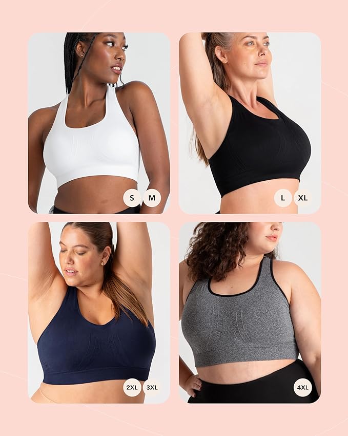 SHAPERMINT Sports Bras for Women - Workout Bras for Women, Plus Size Sports Bra, Workout Tops for Women High Support