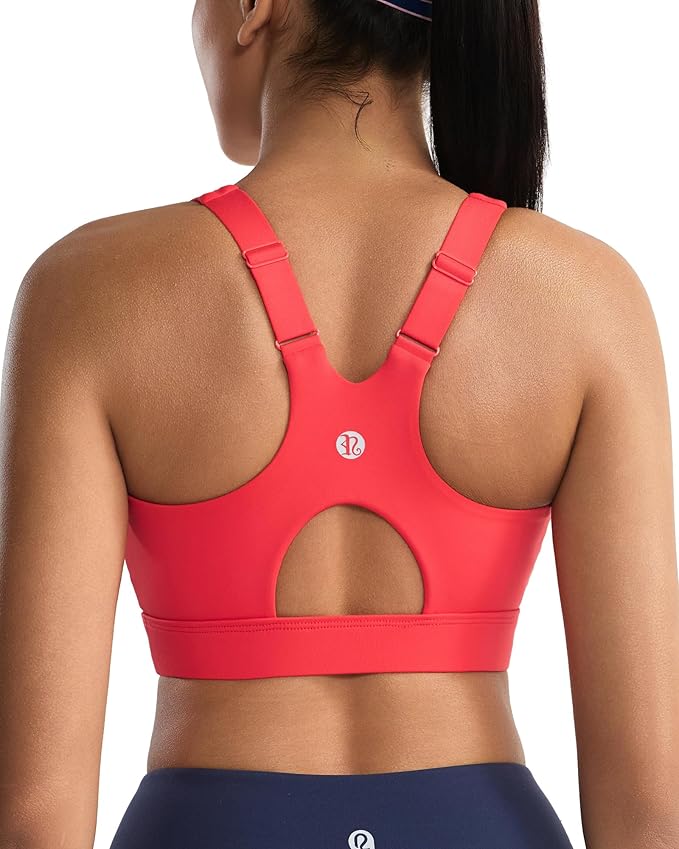 RUNNING GIRL Sports Bra for Women,Adjustable Straps Supportive High Impact Sports Bras for Women with Sewn in Pads