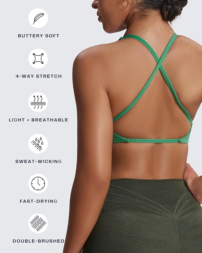 Aoxjox Women's Workout Sports Bras Fitness Metamorph Sienna Twist Bra Yoga Crop Tank