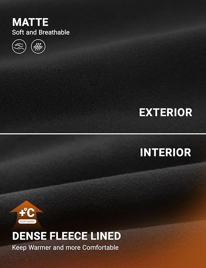 CRZ YOGA Matte Thermal Fleece Lined Leggings 28'' - Casual Lounge Workout Womens Yoga Full Length Pants Winter Warm