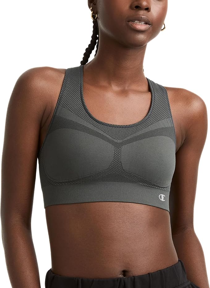 Champion Women's Sports Bra, Infinity Racerback, Moderate Support, Seamless Sports Bra for Women