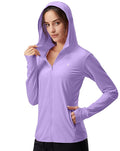 Soothfeel Women's UPF 50+ Sun Protection Hoodie Jacket Lightweight Long Sleeve Sun Shirt for Women with Pocket Hiking Outdoor