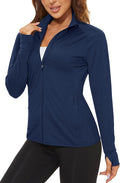 TACVASEN Women's Athletic Jackets Lightweight UV Protection Shirts Full Zip Workout Jacket UPF 50+ Long Sleeve Sun Shirt