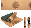 Workout Mat with Carrying Strap - 6mm Thick Cork Yoga Mat (72” x 24”) - Non-Slip Cork Mat for Home, Gym, Fitness & Hot Yoga - Lightweight, Cushioned, Durable & Sweat-Resistant by Fitby