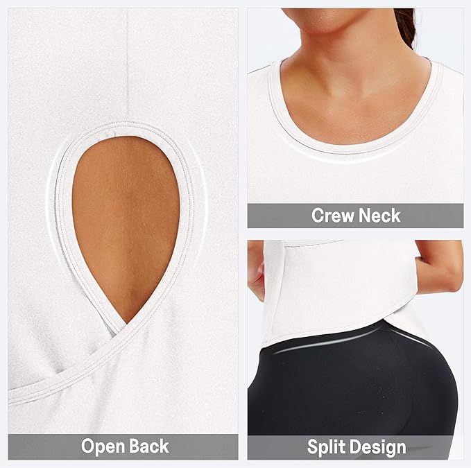 Alaroo Womens Workout Tank Tops Sleeveless Short Shirts for Sport Athletic Yoga Running Gym Loose Crop 2026