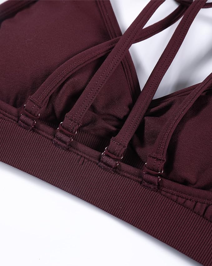 AUROLA Mercury Workout Sports Bras Women Athletic Removable Padded Backless Strapy Minimal Crop Top