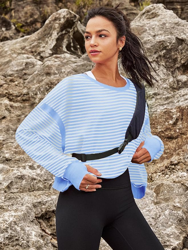 Panadila Womens Open Back Workout Top Long Sleeve Athletic Shirts Casual Crop Running Tee Y2k Yoga