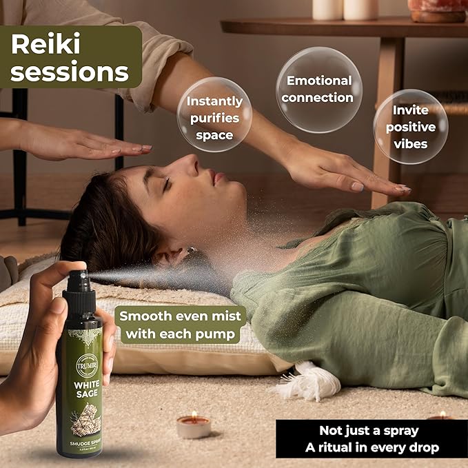 White Sage Spray for Spiritual Cleansing Negative Energy and Protection - Smudge Spray Made with Natural Non Toxic Sage Essential Oil - Salvia Blanca para Limpiar