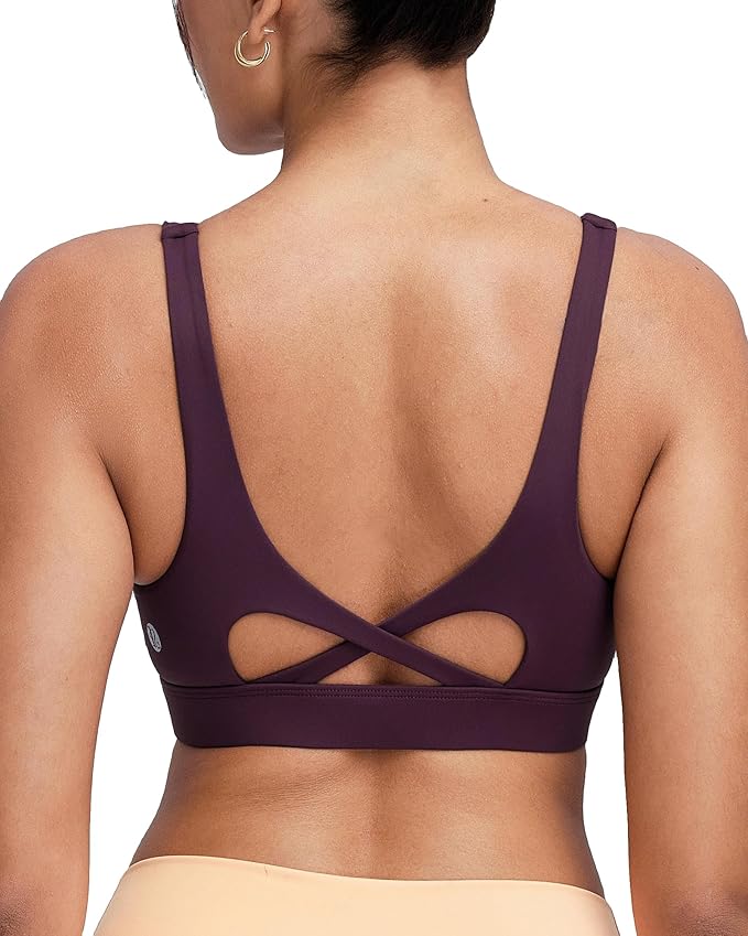 RUNNING GIRL Sports Bra for Women High Support, Molded Cup High Impact Sports Bras with Sewn in Pads Workout Running Bra