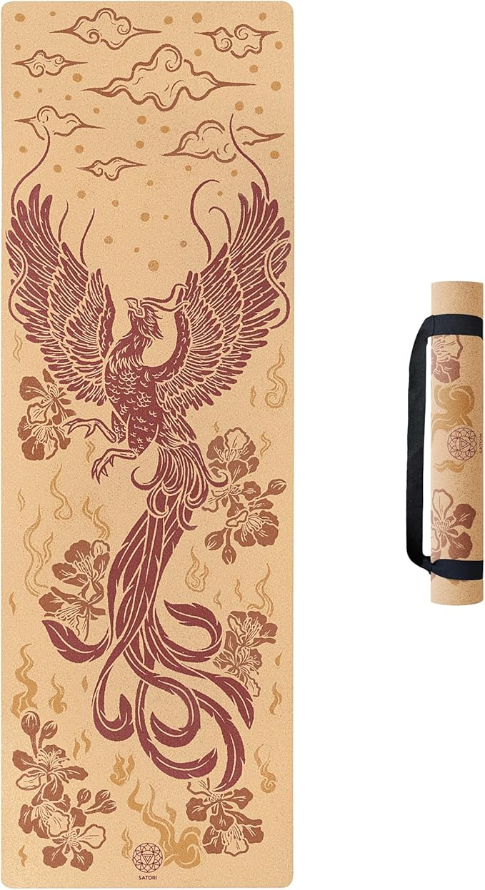 Cork Yoga Mat with Natural Rubber Base, Extra Size, Thickness and Support, Excellent Cushion & Grip, Non-Slip, Non-Toxic, Sweat-Resistant, Sustainable, Eco-friendly Exercise Mat