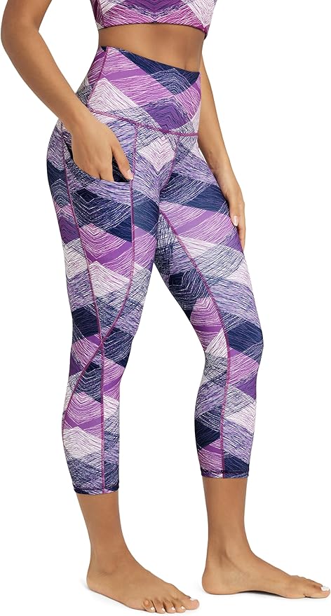 ODODOS Women's High Waisted Yoga Leggings with Pockets, Tummy Control Non See Through Workout Athletic Running Yoga Pants