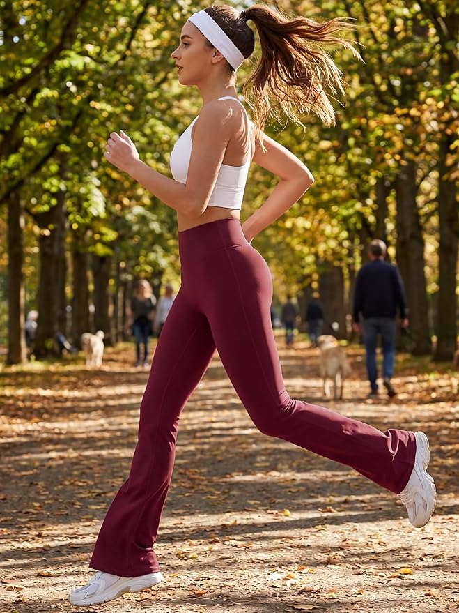 YEOREO Women's Mini Flared Workout High Waist No Front Seam Yoga Legging Pants